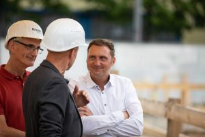 Verlegung Grundstein Gesundheitszentrum Dresden Löbtauer 66